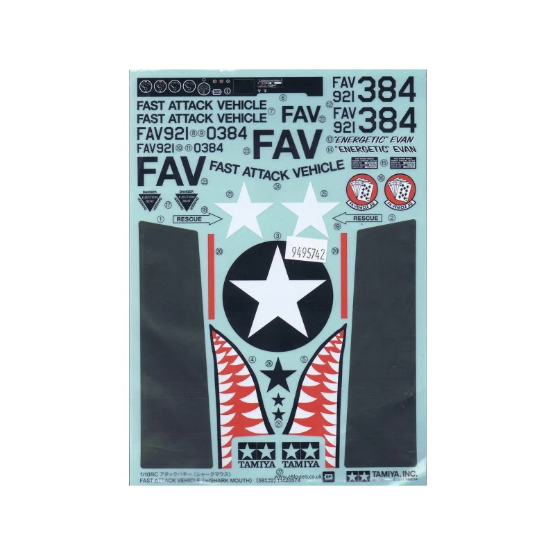 Tamiya S9495742 Sticker for Fast Attack