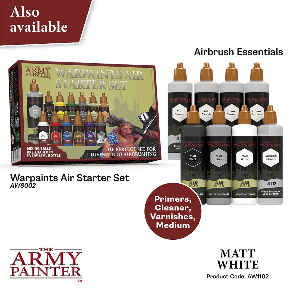 The Army Painter AW1102 Warpaints Air Matt White 18ml Acrylic Paint - Image 6