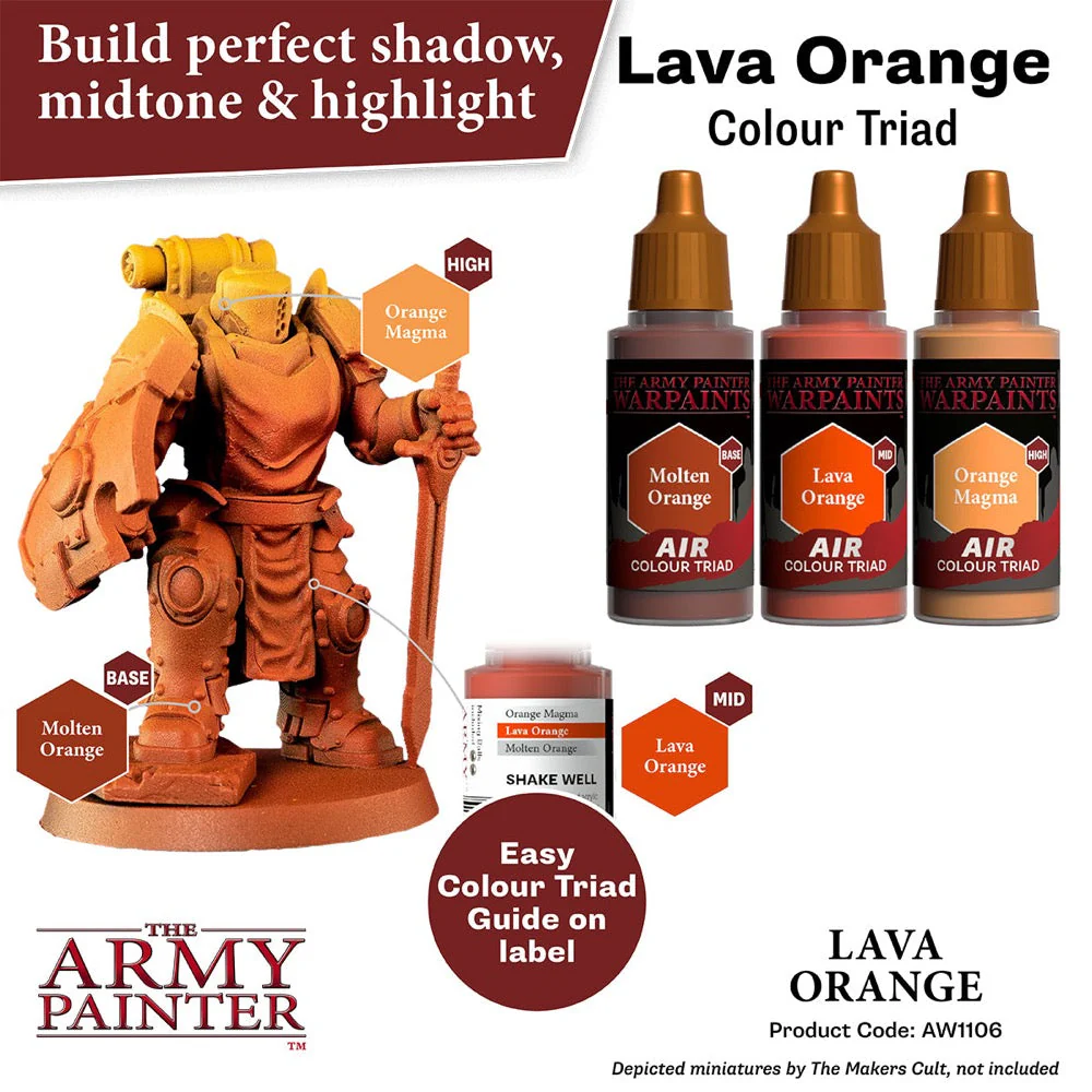 The Army Painter AW1106 Warpaints Air Lava Orange 18ml Acrylic Paint - Image 3