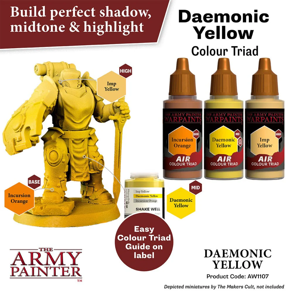The Army Painter AW1107 Warpaints Air Daemonic Yellow 18ml Acrylic Paint - Image 3