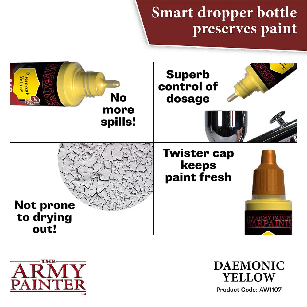 The Army Painter AW1107 Warpaints Air Daemonic Yellow 18ml Acrylic Paint - Image 5