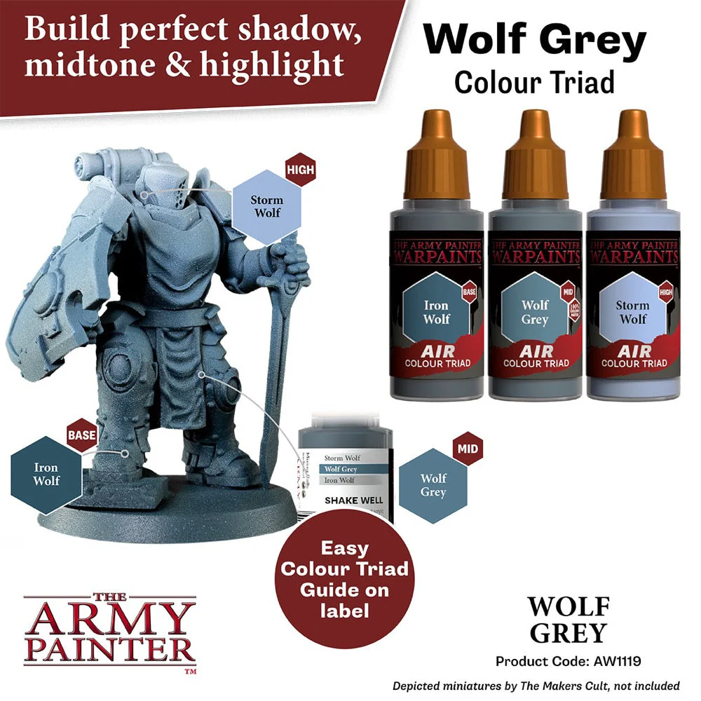 The Army Painter AW1119 Warpaints Air Wolf Grey 18ml Acrylic Paint - Image 3