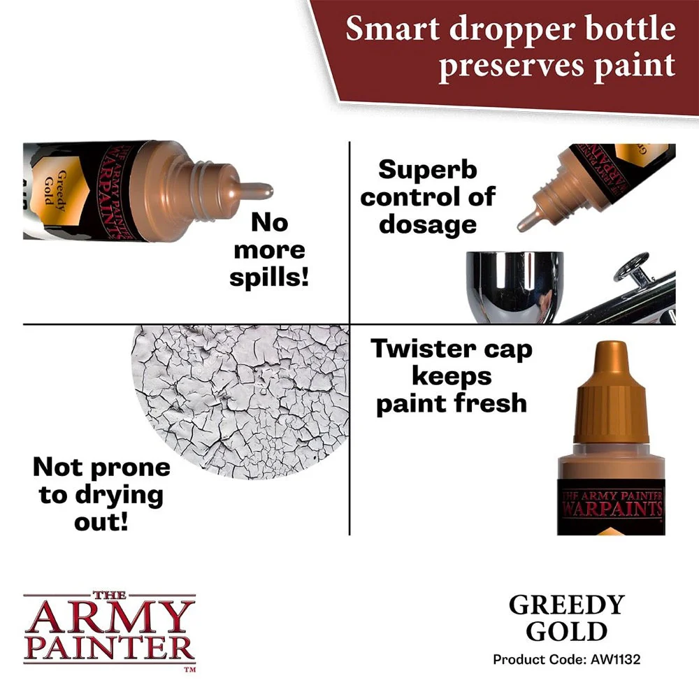 The Army Painter AW1132 Warpaints Air Greedy Gold 18ml Acrylic Paint - Image 5