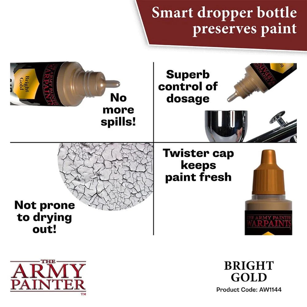 The Army Painter AW1144 Warpaints Air Bright Gold 18ml Acrylic Paint - Image 5