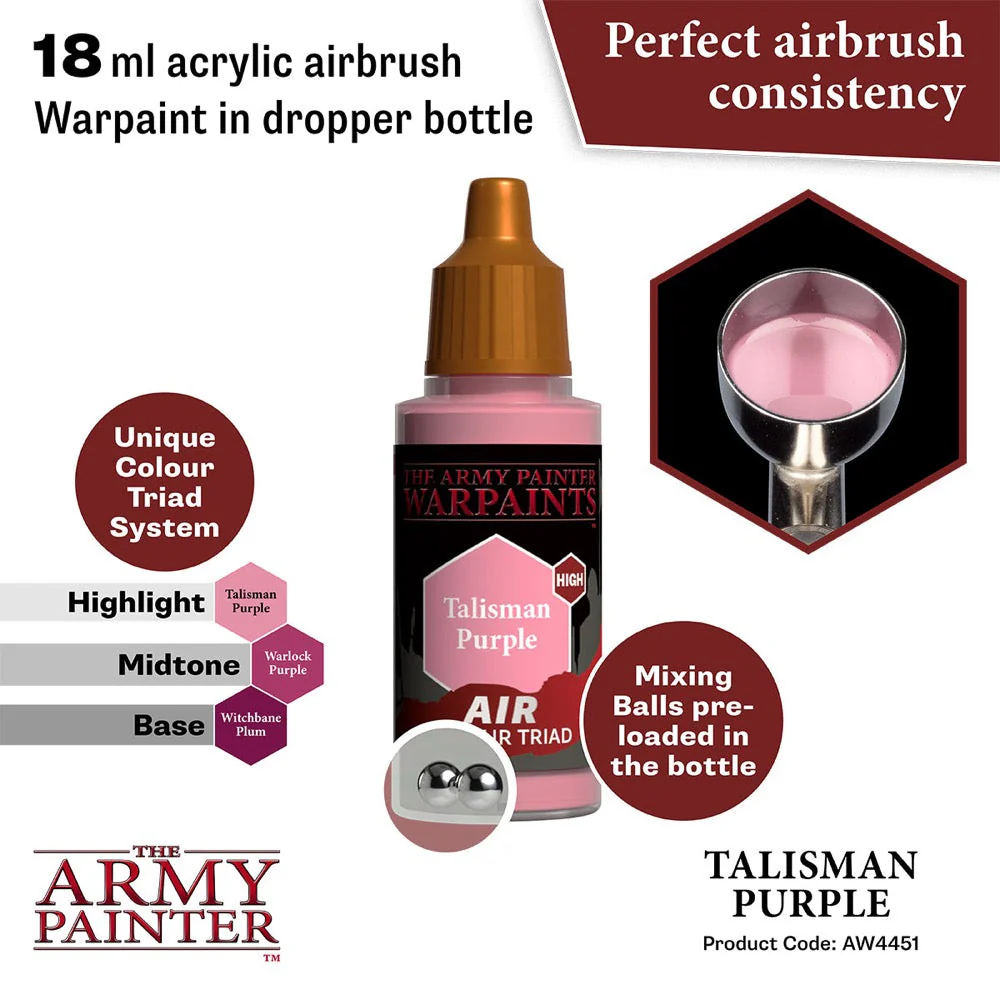The Army Painter AW4451 Warpaints Air Talisman Purple 18ml Acrylic Paint - Image 2