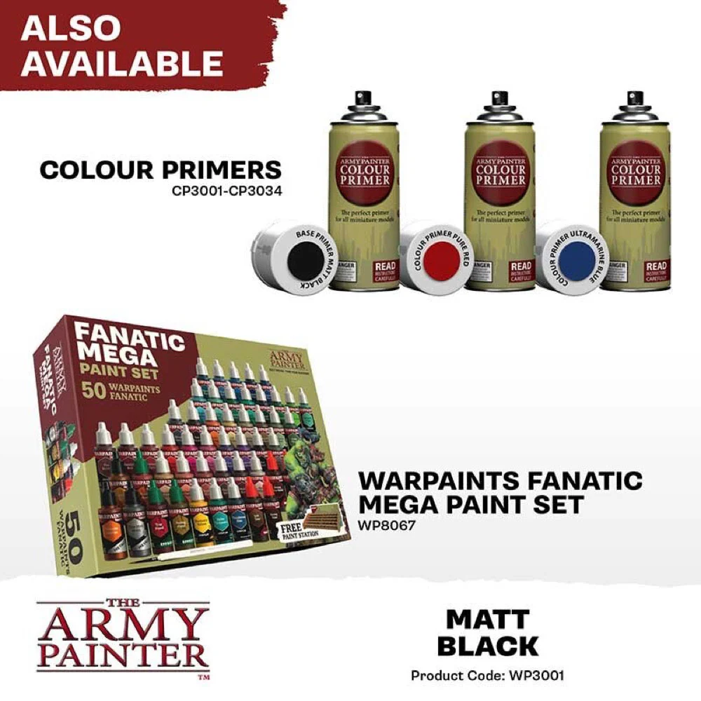 The Army Painter WP3001 Warpaints Fanatic Matt Black 18ml Acrylic Paint - Image 5