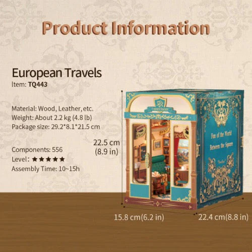 Tonecheer Infinity Train Cabin European Travels Book Nook - Image 7