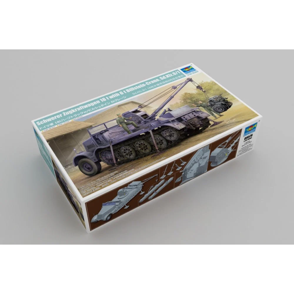 Trumpeter 09576 1/35 Schwerer Zugkraftwagen 18to Sd. Kfz 9/1 with 6t Bilstein Crane - Image 2