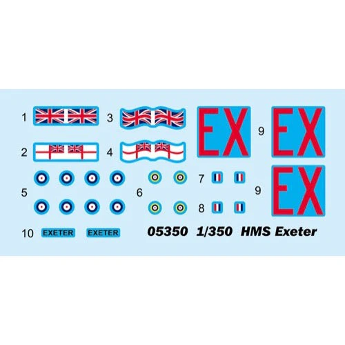 Trumpeter 05350 1/350 HMS Exeter British Heavy Cruiser - Image 4