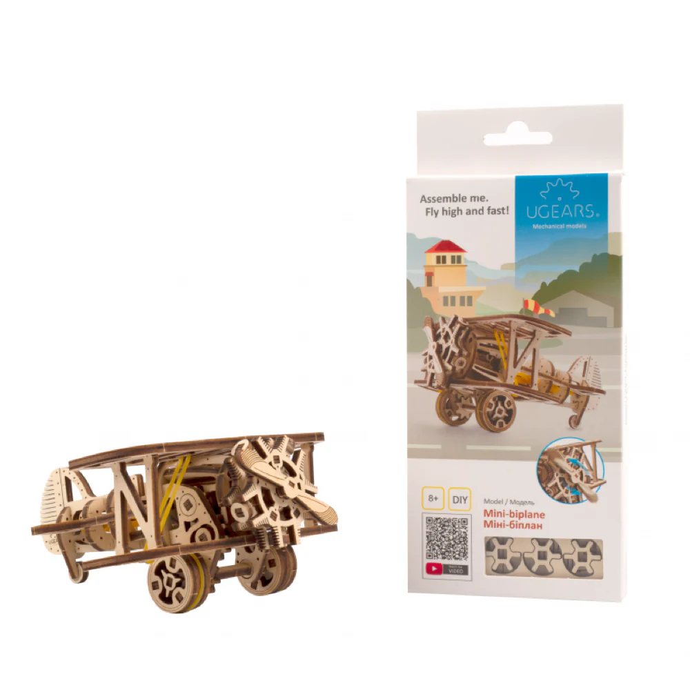Ugears 70159 Mini Bi-Plane 84pc - Image 2