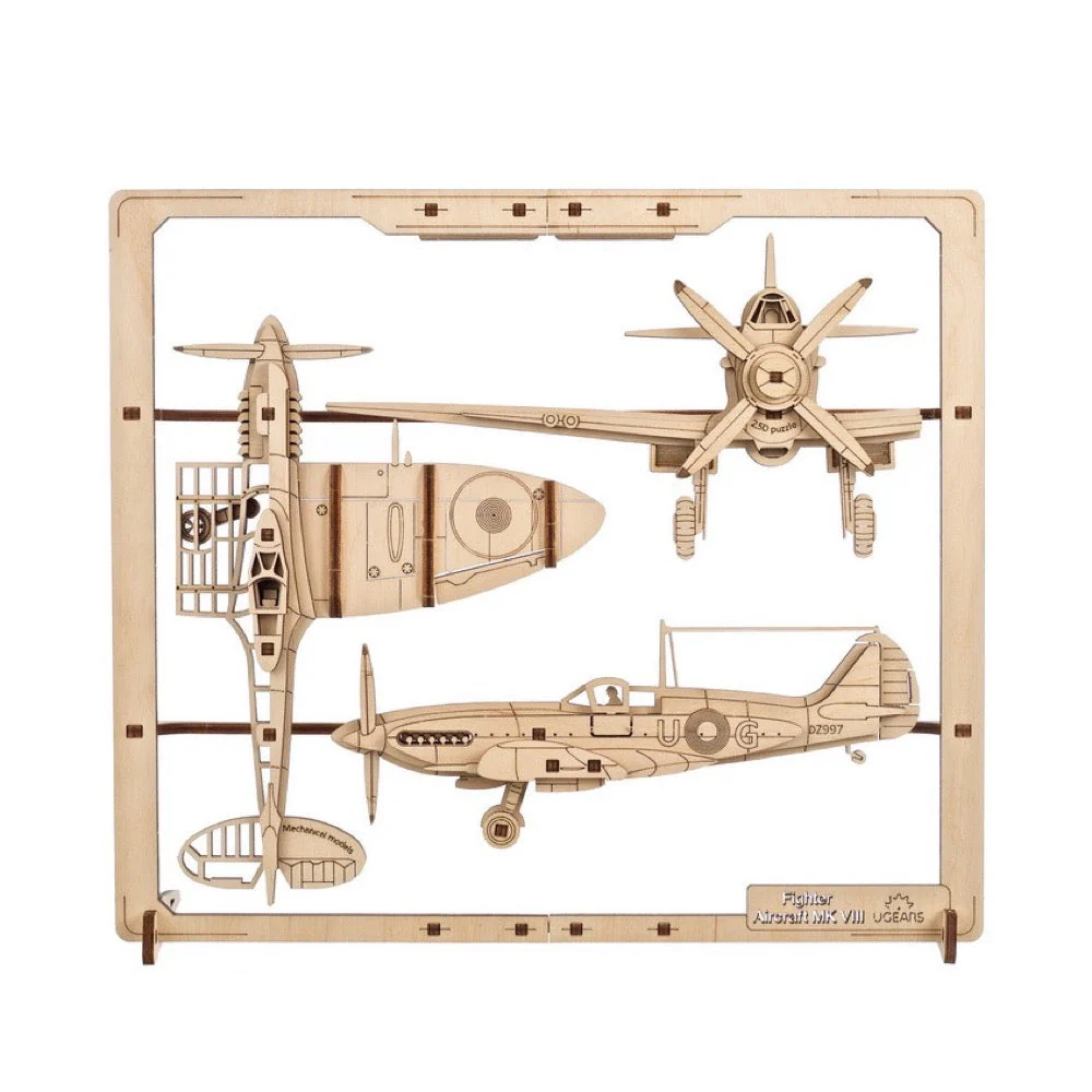 Ugears 70196 Fighter Aircraft 2.5D Puzzle 47pc - Image 2