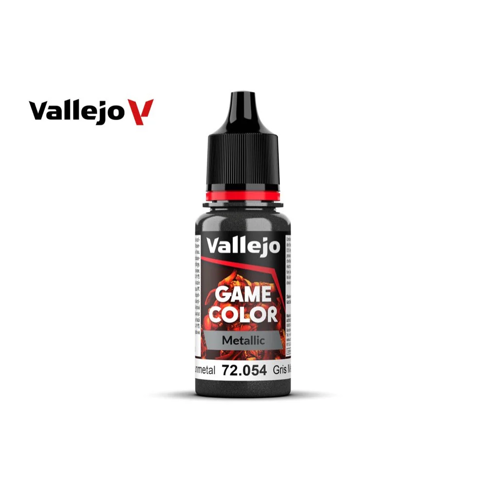 Vallejo 72054 Game Color Metal Dark Gunmetal 18ml Acrylic Paint