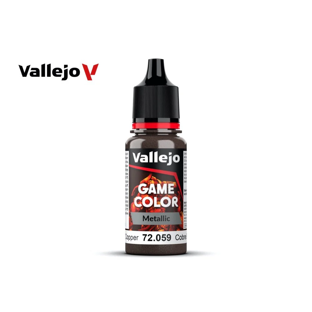 Vallejo 72059 Game Color Metal Hammered Copper 18ml Acrylic Paint