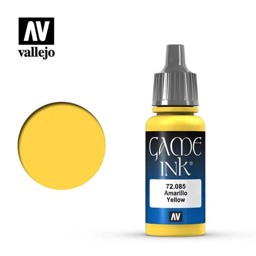Vallejo 72085 Game Color Ink Yellow 18ml Acrylic Paint
