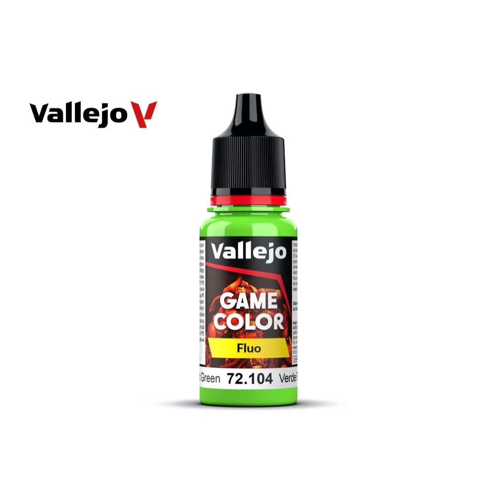 Vallejo 72104 Game Color Fluorescent Green 18ml Acrylic Paint