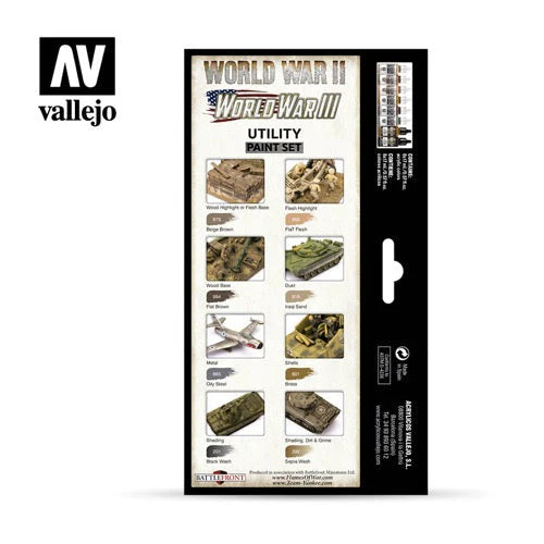 Vallejo 70201 Model Color Utility Paint Set Acrylic 8 Color Paint Set - Image 2