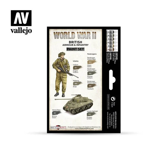 Vallejo 70204 Model Color WWII British Armour and Infantry Acrylic 6 Color Paint Set - Image 2