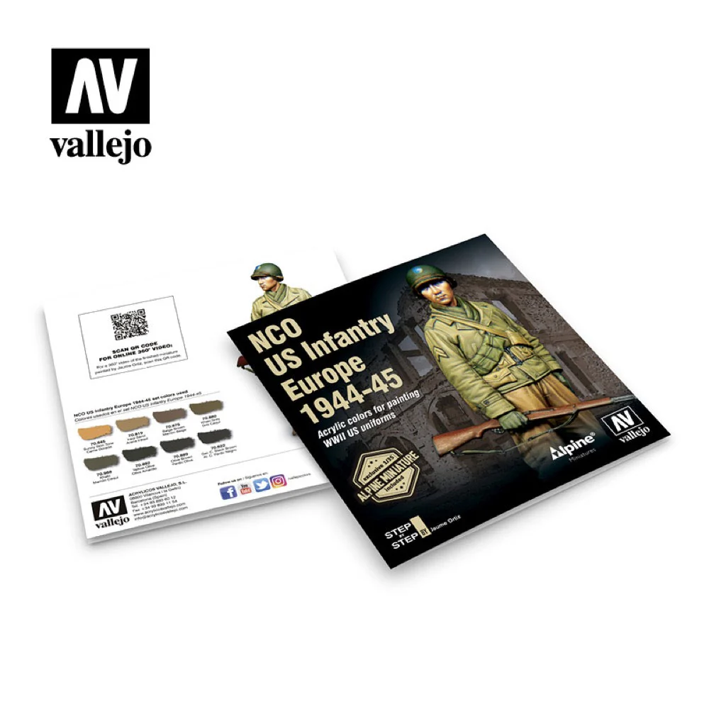 Vallejo 70244 Model Color Alpine NCO US Infantry Europe 1944-45 Acrylic 8 Color Paint Set With Figure - Image 3