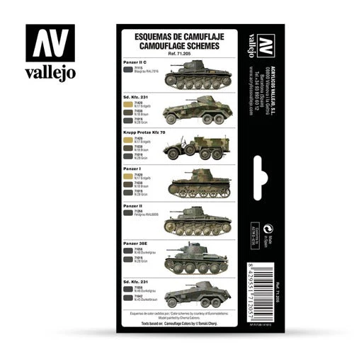 Vallejo 71205 Model Air German Colors 1927-1941 8 Color Acrylic Airbrush Paint Set - Image 2
