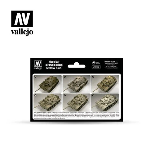 Vallejo 71209 Model Air US Modern Desert 6 Color Acrylic Paint Set - Image 2