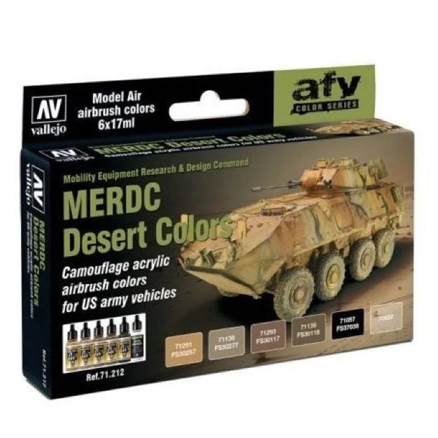 Vallejo 71212 Model Air Merdc Desert 6 Colour Acrylic Paint Set - Image 2