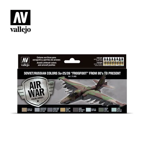 Vallejo 71603 Model Air Soviet / Russian Su-25/39 Frogfoot 80s to Present 8 Color Acrylic Paint Set