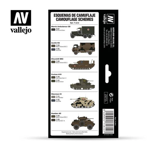 Vallejo 71614 Model Air WWII British Colors UK/BEF/Europe 1939-1945 8 Color Acrylic Paint Set - Image 2