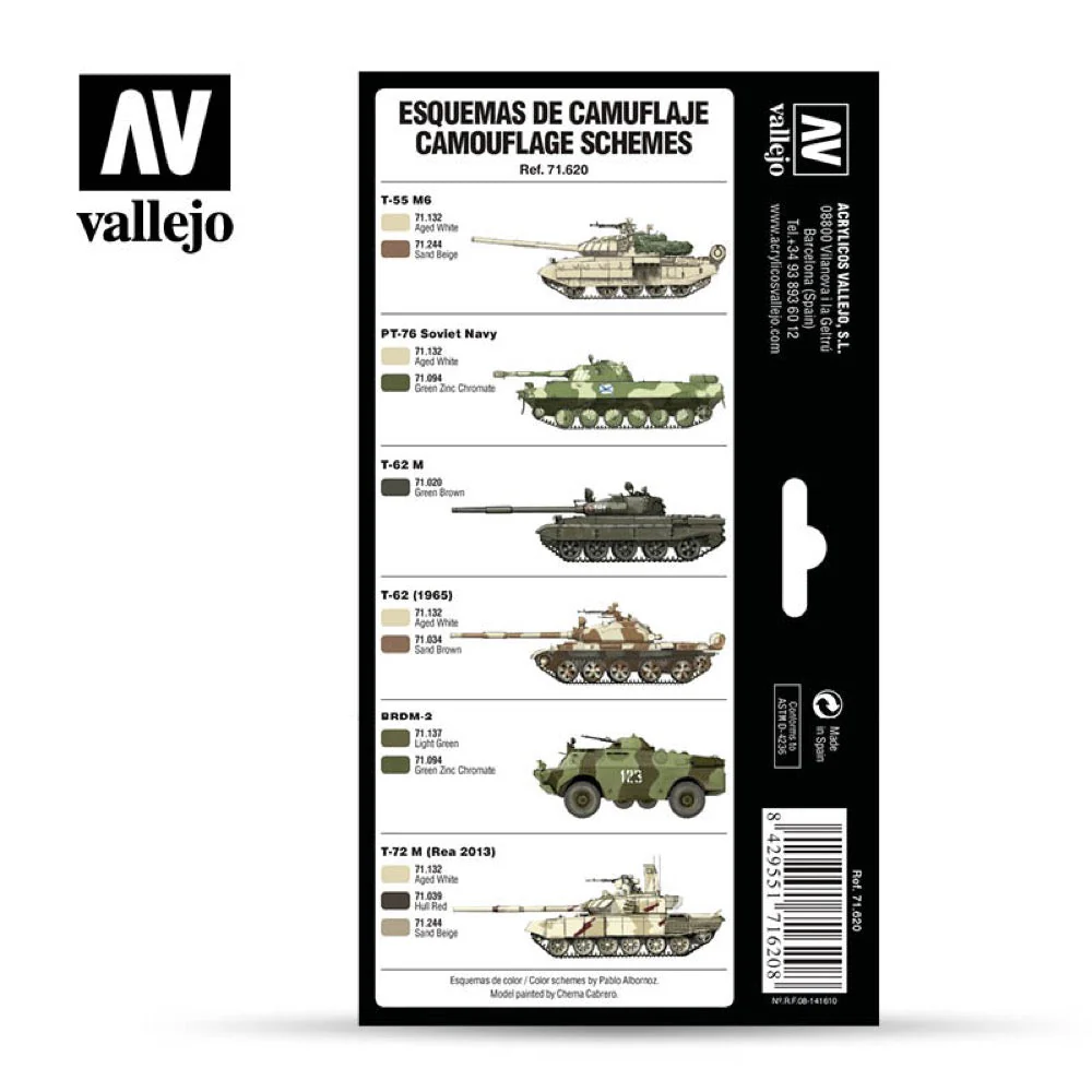 Vallejo 71620 Model Air Cold War and Modern Russian Desert Patterns 8 Color Acrylic Paint Set - Image 2