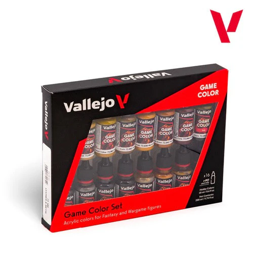 Vallejo 72189 Game Colour Leather & Metal 16 Colour Acrylic Paint Set