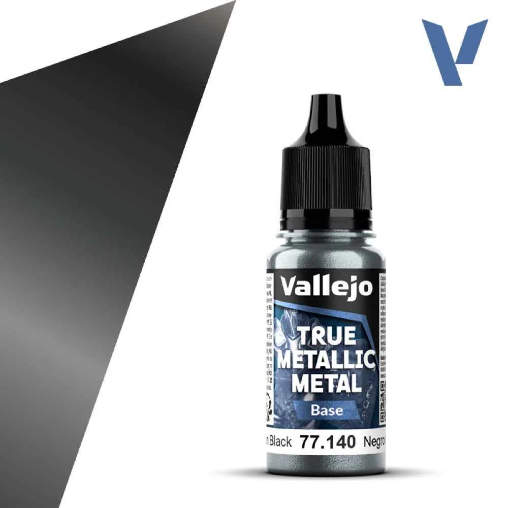 Vallejo 77140 True Metallic Metal Base Obsidian Black 18 ml