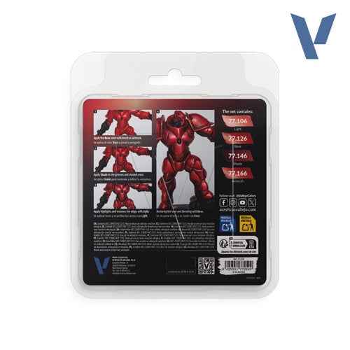 Vallejo 77254 True Metallic Metal Ruby Red 4 Colour Paint Set - Image 2