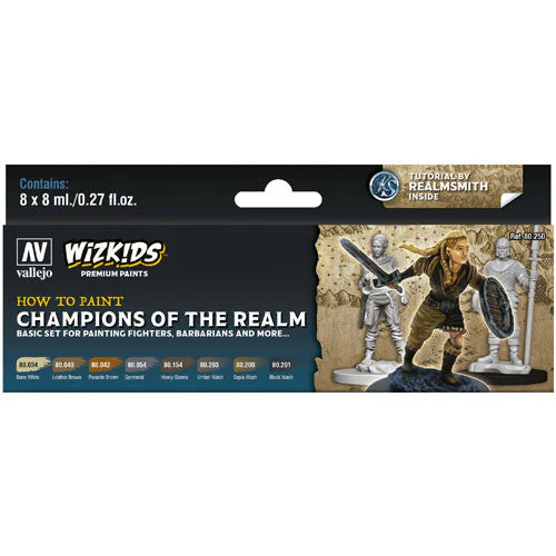 Vallejo 80250 Wizkids Premium set Champions of the Realm Acrylic Paint Set 8 Color Set
