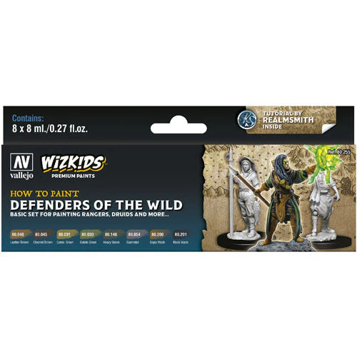 Vallejo 80255 Wizkids Premium Set Defenders of the Wild Acrylic Paint Set 8 Color Set