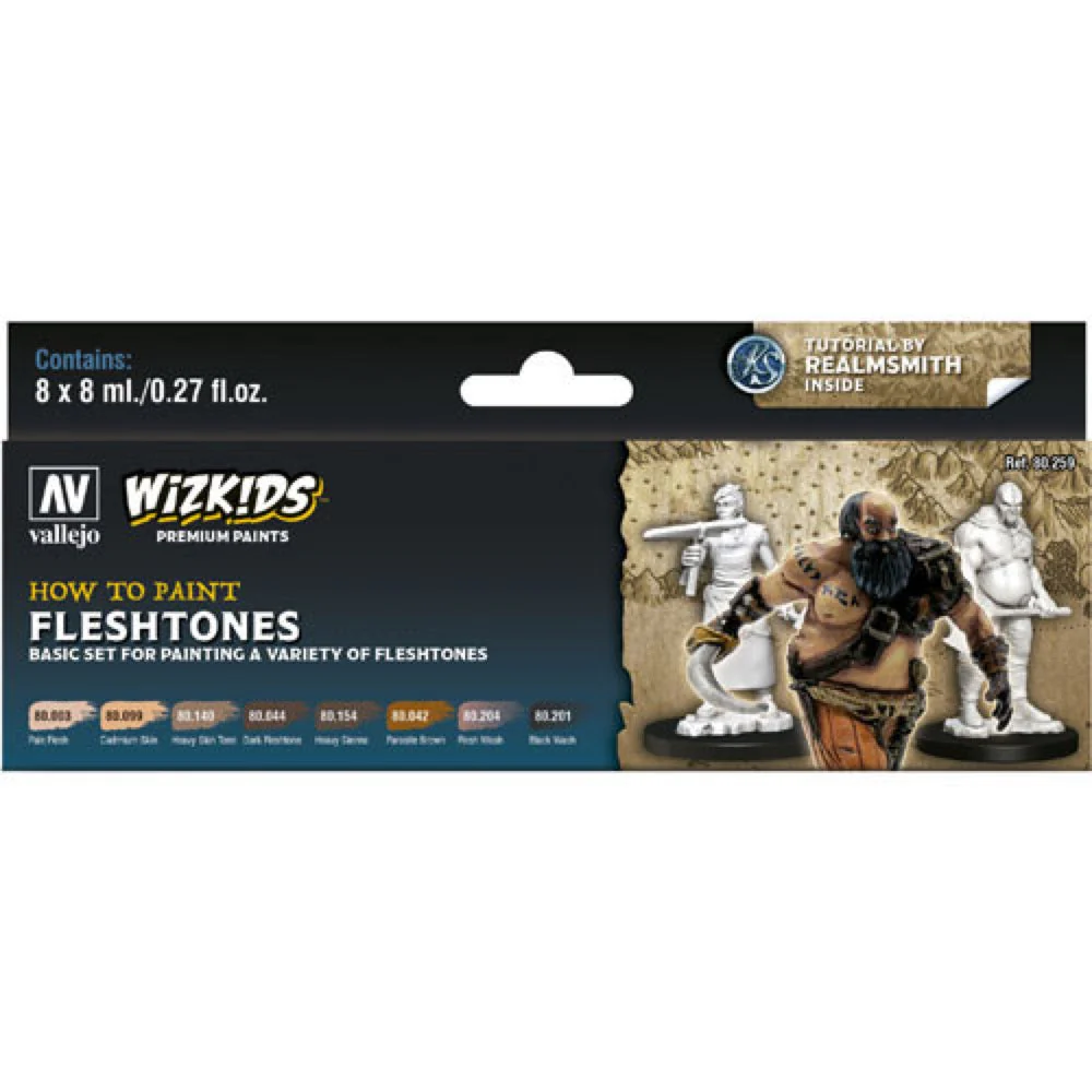 Vallejo 80259 Wizkids Premium set Fleshtones Acrylic Paint Set 8 Color Set
