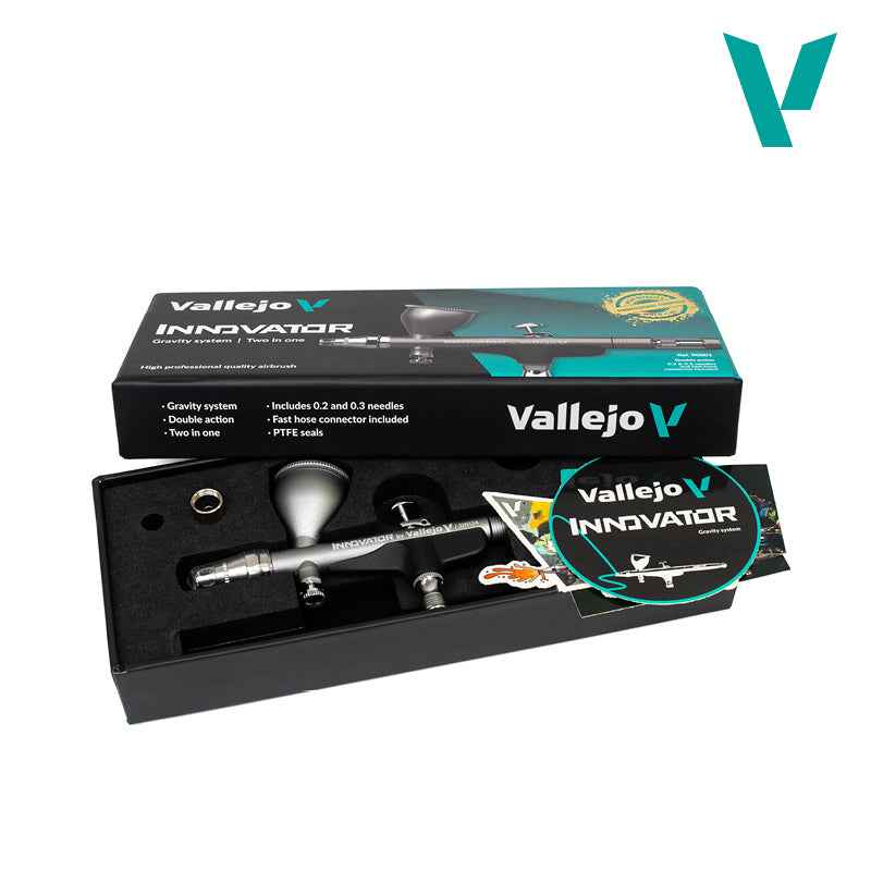 Vallejo 90001 Innovator Gravity System 2 in 1 0.2 & 0.3 Precision Airbrush - Image 2