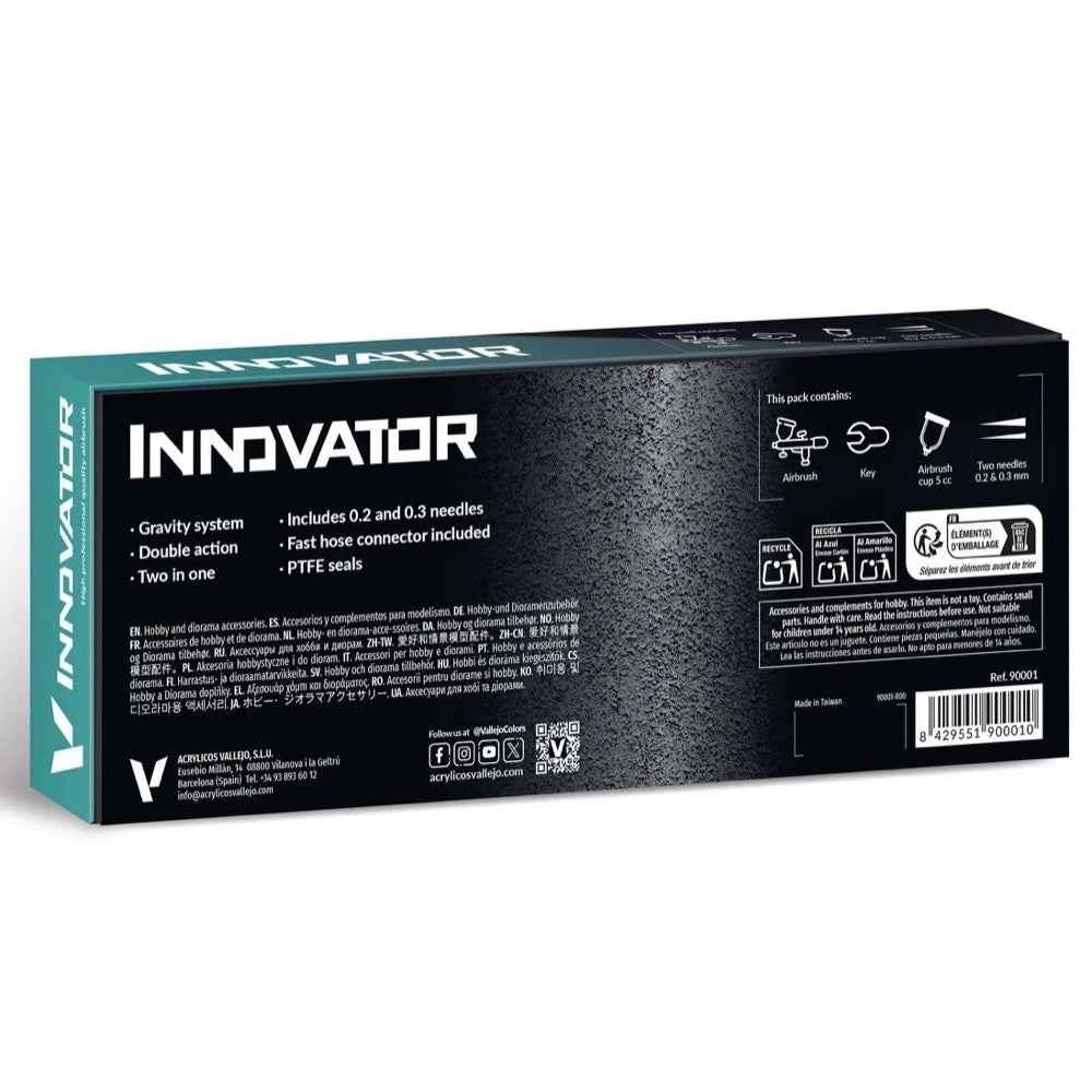 Vallejo 90001 Innovator Gravity System 2 in 1 0.2 & 0.3 Precision Airbrush - Image 6