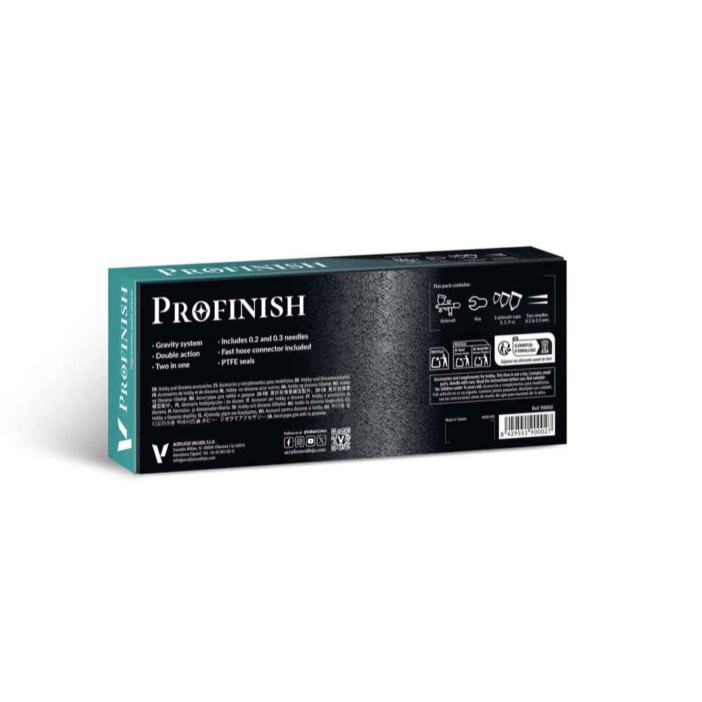 Vallejo 90002 Profinish Gravity System 2 in 1 0.2 & 0.3 Professional Airbrush - Image 5