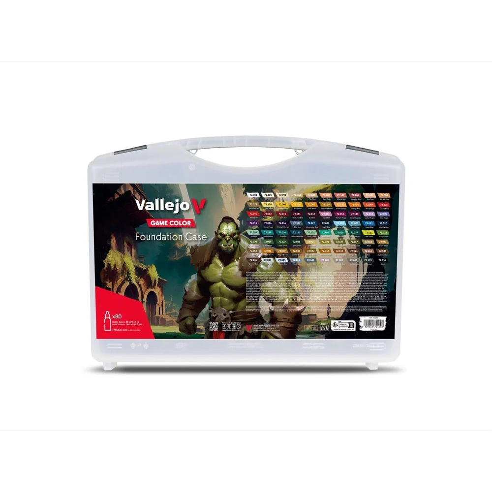 Vallejo AV72180 Game Colour Foundation Case 80 Colour Acrylic Paint Set