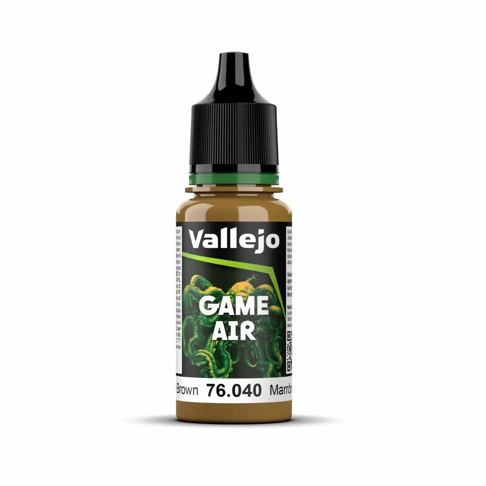 Vallejo 76040 Game Air Leather Brown 18 ml Acrylic Paint - New Formulation