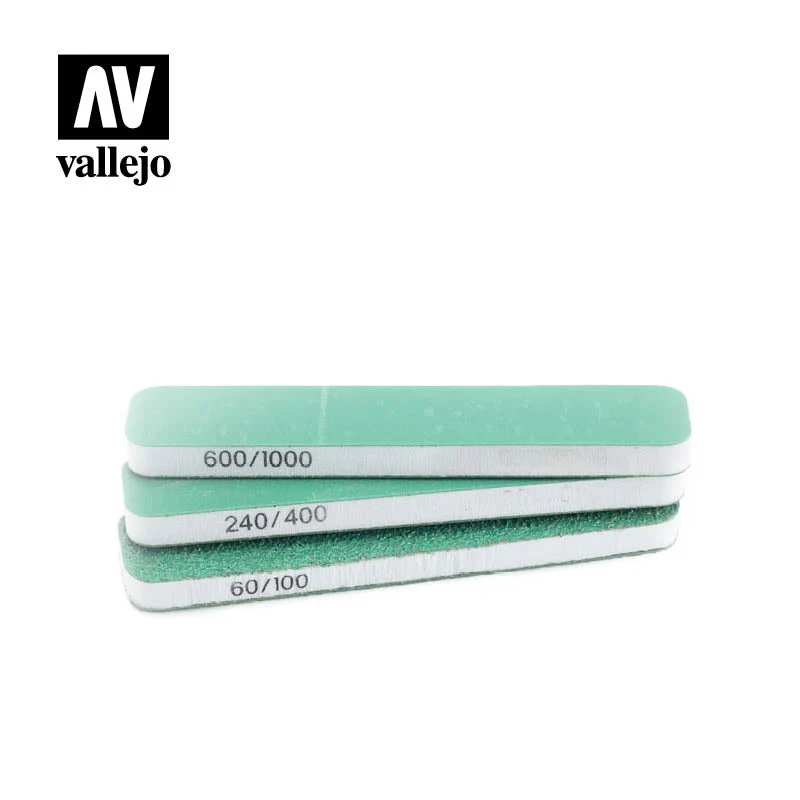 Vallejo Hobby Tools T04001 Set of 3 Flexi Sander Dual Grit 90x19x6mm