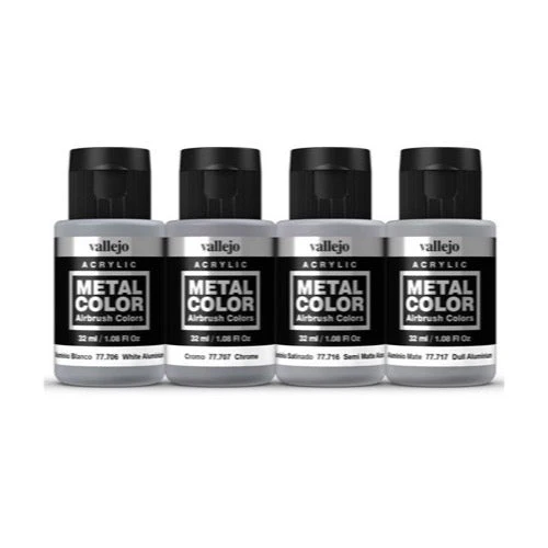 Vallejo 77603 Metal Color Aluminium Dope 4 Paint Set - Image 2