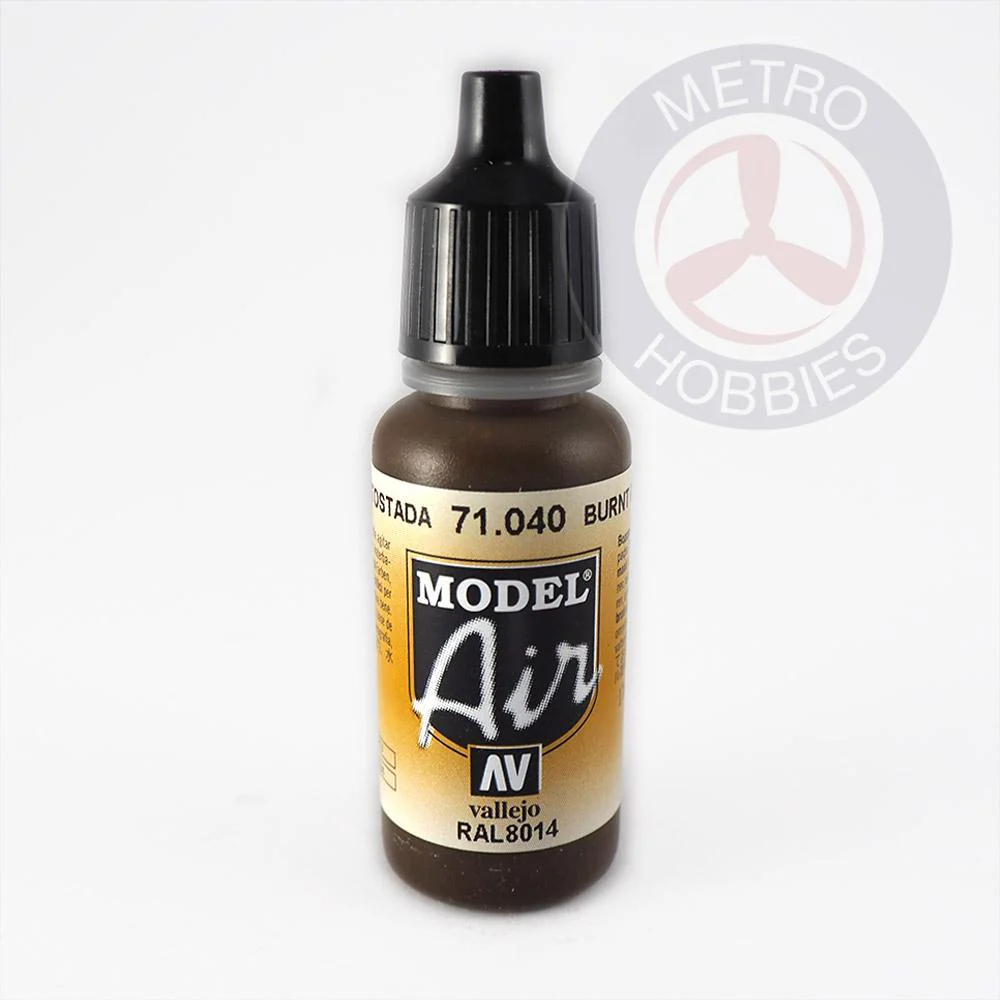Vallejo 71040 Model Air 40 17ml Burnt Umber Paint - Image 2