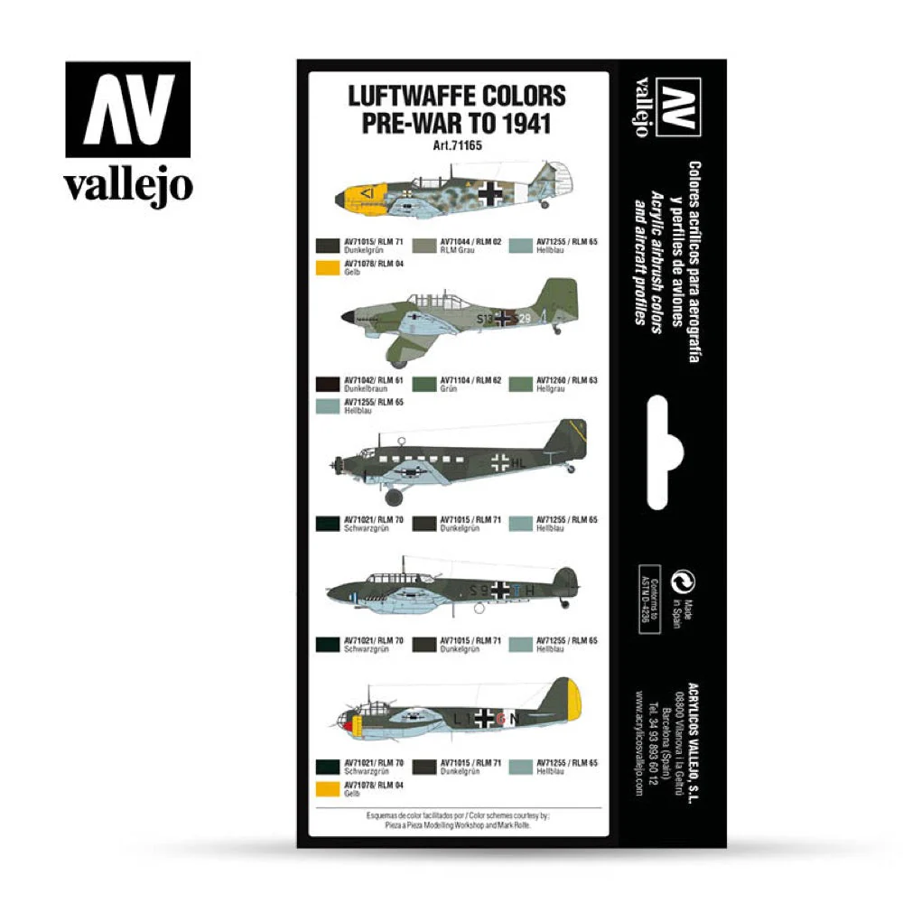 Vallejo 71165 Model Air Set RLM Colors I 8 Paints - Image 2