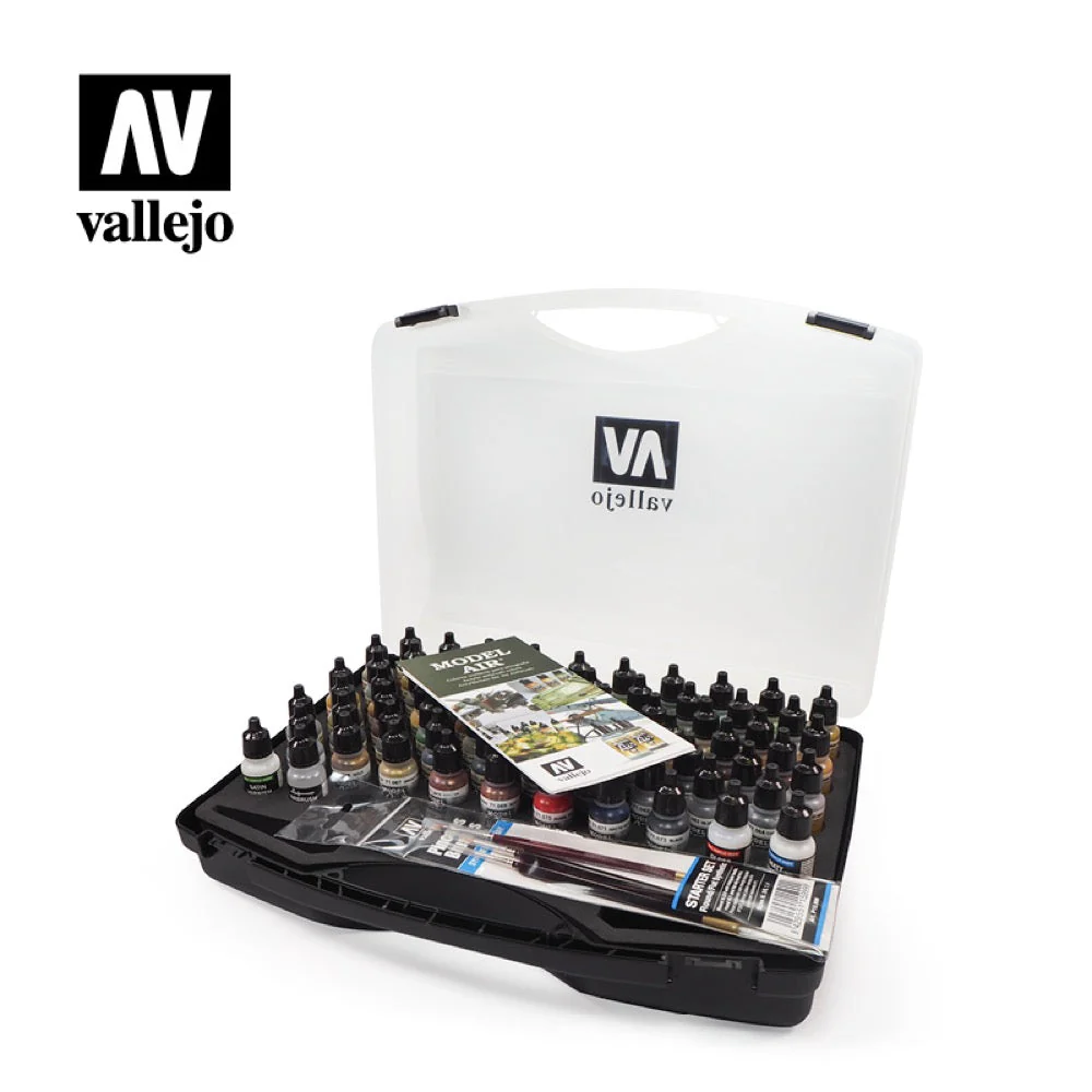 Vallejo 71170 Model Air Suitcase Set 72 Colors with 3 Brushes - Image 3