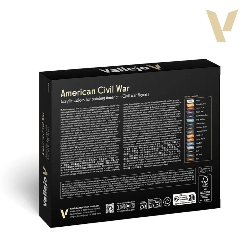 Vallejo Model Colour AV70256 American Civil War (16 Colours) Acrylic Paint Set - Image 2