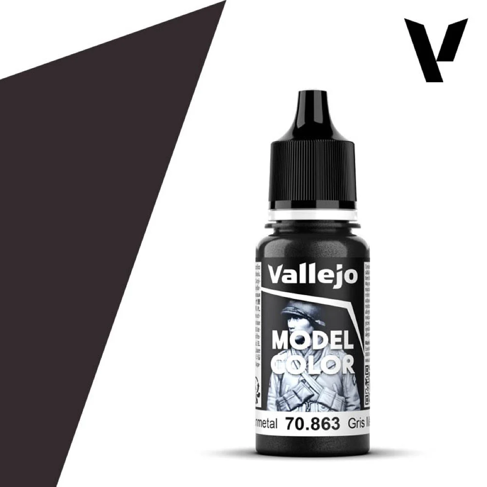 Vallejo 70863 Model Color GunMetal Grey 17ml Paint 198