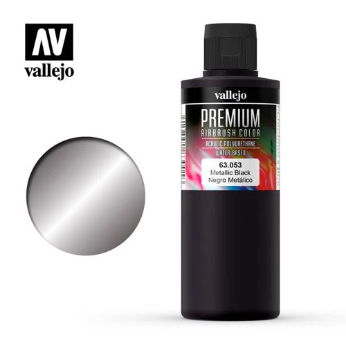 Vallejo 62053 Premium Color 60ml 053 Metallic Black - Image 2