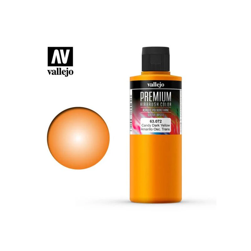 Vallejo 62072 Premium Color 60ml 072 Candy Dark Yellow - Image 2
