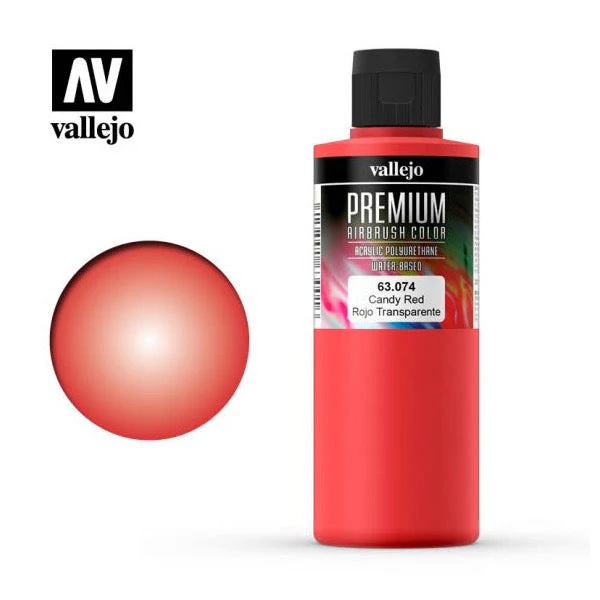 Vallejo 62074 Premium Color 60ml 074 Candy Red - Image 2