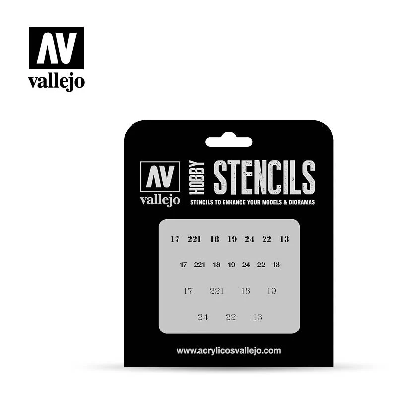 Vallejo ST-AFV003 1/35 Soviet Numbers WWII Stencil - Image 2